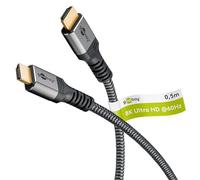Goobay Câble HDMI 64999 2.1 Ultra haute vitesse 8K@60 4K@120 PS5/Xbox/Apple TV 4K Gris 0,5 m