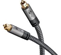 Goobay 65304 Plus Series Câble TOSLINK, 1 m, 1 m, noir-argent - Toslink mâle > Toslink mâle
