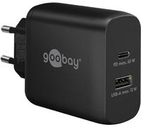 Goobay 65409 Double Chargeur 65 W/USB-C & USB-A Chargeur Rapide Power Delivery avec 2 Ports USB/Chargeur pour téléphone Portable, iPad, Tablette, etc.