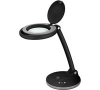 goobay 65576 Lampe loupe LED intensité variable/Lampe avec pied/Loupe sur pied lumière / 6W puissance absorbée/température couleur 6500 K/flux lumineux 450lm / tension service 230V (AC), noir