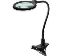 goobay 65577 Lampe loupe LED avec pince/Lampe loupe en plastique / 6 W puissance absorbée, température de couleur 6200 K/flux lumineux 480 lm/tension de service 230 V (AC) / noir