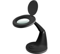 goobay 65578 Lampe loupe LED/lampe loupe avec pied/loupe sur pied avec lumière / 6 W puissance absorbée/température couleur 6500 K/flux lumineux 450 lm/tension de service 230 V (AC) / noir