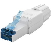 Goobay 65941 CAT 6A connecteur RJ45 à confectionner en champ, UTP non blindé - pour diamètre de câble de 5,0 à 8,5 mm, avec capuchon à vis, montage LSA sans outils
