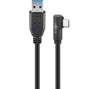 Goobay 66501 Câble USB-C™ vers USB A 3.0 90° noir - Connecteur USB 3.0 (type A)