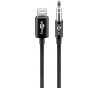 Goobay 66805 Câble de connexion audio Apple Lightning (3,5mm) 1m noir, 1 m - pour connecter un iPhone/iPad à un appareil audio via une prise jack 3,5mm