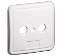 Goobay 67050 Cache 2 trous pour prise d'antenne, blanc - Cache 1 pièce avec vis