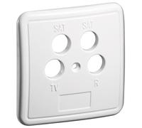 Goobay 67052 Cache 4 trous pour prise d'antenne, blanc - 1 pièce de cache avec vis