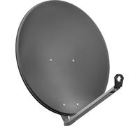 Goobay 67333 Miroir satellite en aluminium de 80 cm, anthracite - pour un/plusieurs abonnés avec bras d'alimentation particulièrement stable