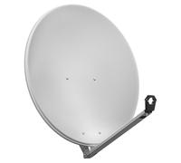 Goobay 67334 Miroir satellite en aluminium de 80 cm, gris clair - pour un/plusieurs abonnés avec bras d'alimentation particulièrement stable