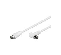 Goobay 67359 Câble d'antenne Coax à Angle coaxial (80 DB), Blindage Double, Blanc, 1,5 m Longueur du câble
