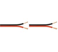 goobay 67728 Cable enceinte hifi 10 mètres - Cable 2x0.75mm2 avec conducteur - Câble Audio avec Marque de Polarité rouge - noir (Lot de 2)