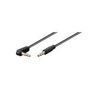 Goobay 67783 Câble de Connexion Audio AUX, 3.5 mm Stéréo, 3 Pôles, Slim, CU, Coudé, 1 m Longueur de Câble, 0,5 m