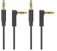 goobay 67783 Câble de Connexion Audio AUX, 3.5 mm Stéréo, 3 Pôles, Slim, CU, Coudé, 1 m Longueur de Câble, 1,5 m (Lot de 2)