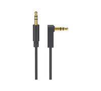 goobay 67783 Câble de Connexion Audio AUX, 3.5 mm Stéréo, 3 Pôles, Slim, CU, Coudé, 1 m Longueur de Câble, 1,5 m