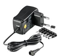 Goobay 67951 Alimentation universelle 3-12V avec max. 12 W/1000mA incl. 6 fiches d'adaptation DC noir, fiche Schuko type F, ne convient pas aux prises de courant françaises