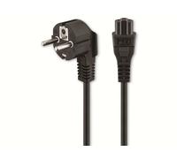 Goobay 68004 Câble d'alimentation (contact de protection) coudé, 1,8 m, noir, 1.8 m - fiche à contact de protection (type F, CEE 7/7) 90° > prise d'appareil C5