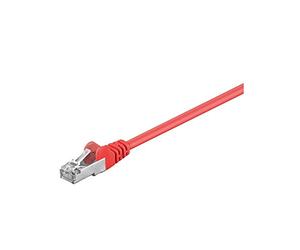 Goobay 68032 CAT 5e Câble de Liaison, SF/UTP, Rouge, 1m Longueur de Câble