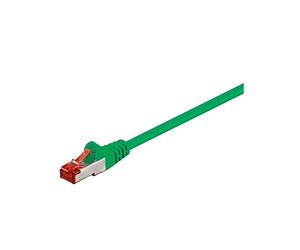 Goobay 68288 CAT 6 Câble de Liaison, S/FTP (PiMF), Vert, 0.5m Longueur de Câble