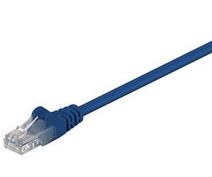 Goobay 68385 CAT 5e Câble de Liaison, U/UTP, Bleu, 7.5m Longueur de Câble