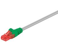 Goobay 68476 CAT 6 Câble patch croisé, U/UTP, gris, vert, 3 m, gris-vert - CCA Matériau cuivre mélangé