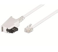 Goobay 68539 Câble de raccordement TAE-F (Universal Pin Out), 3 m, blanc - TAE-F mâle > RJ11/RJ14 mâle (6P4C)