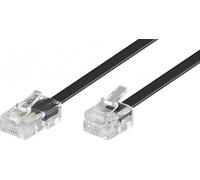 Goobay 68577 Câble de raccordement modulaire, 6 m, noir - Connecteur RJ45 (8P4C) > Connecteur RJ11/RJ14 (6P4C)