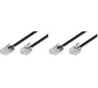 goobay 68578 Câble de Raccordement Modulaire, Noir, 10m Longueur (Lot de 2)