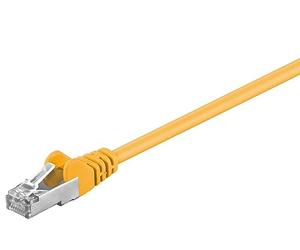 Goobay 68617 CAT 5e Câble de Liaison, F/UTP, Jaune, 0.25m Longueur de Câble