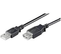 Goobay 68622 Câble Rallonge de Recharge USB 2.0 Hi-Speed, Noir, 0.3m Longueur