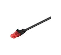 Goobay 68676 CAT 6 Câble de Liaison, U/UTP, Noir, 0.5m Longueur de Câble