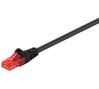 Goobay 68677 CAT 6 Câble patch, U/UTP, noir, 1 m - CCA mélange de cuivre