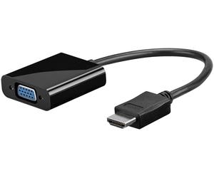 Goobay 68793 câble vidéo et adaptateur 0,1 m VGA (D-Sub) HDMI Type A (Standard) Noir