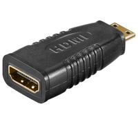 Goobay 68841 Adaptateur HDMI™, doré, 1 pc. en sachet plastique, noir - HDMI™ femelle (type A) > HDMI™ mini mâle (type C)