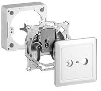 Goobay 68851 Kit complet : Prise d'antenne à 2 trous, 1 pièce dans un carton, blanc - avec couvercle et cadre, atténuation de raccordement de 1 dB