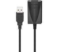 Goobay 68876 Rallonge active USB 2.0, or, noir, 5 m, or-noir - USB 2.0 mâle (type A) > USB 2.0 femelle (type A)