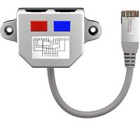 Goobay RJ45 réseau informatique Adaptateur Y CAT 5 [1x RJ45 mâle - 2x RJ45 femelle] argent métallisé