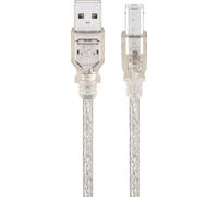 Goobay 68973 Câble USB 2.0 Hi-Speed, transparent, 3 m - Prise USB 2.0 (type A) > Prise USB 2.0 (type B)