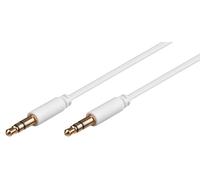 Goobay 69111 Câble de connexion jack 3,5 mm, plaqué or, 1 m, blanc - jack 3,5 mm mâle (3 broches, stéréo) > jack 3,5 mm mâle (3 broches, stéréo)
