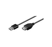 Goobay 69143 Câble Rallonge de Recharge EASY USB, Noir, 0.6m Longueur