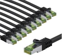 Goobay 69767 Câble patch CAT 8.1 GHMT, S/FTP (PiMF), 5 m, gris, lot de 10, 5 m - conducteur cuivre, gaine de câble sans halogène LSZH