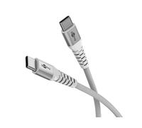 Goobay 70195 Câble textile supersoft USB-C™ avec connecteurs métalliques, 3 m, blanc, 3 m - câble de connexion élégant et extra-robuste pour les appareils avec connecteur USB-C™