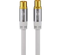 Goobay 70317 Câble D'Antenne TV (Type 135 dB), Blindé 4 Fois, Blanc, 2m Longueur
