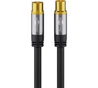Goobay 70367 Câble D'Antenne TV (Type 135 dB), Blindé 4 Fois, Noir, 2m Longueur
