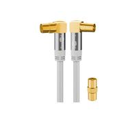 Goobay 70422 Câble D'Antenne TV (Type 135 dB), Blindé 4 Fois, Blanc, 5m Longueur