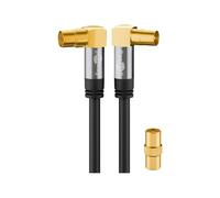 Goobay 70461 Câble D'Antenne TV (Type 135 dB), Blindé 4 Fois, Noir, 2m Longueur