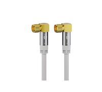 70484 câble satellite avec fiche f coudée à 90° pour récepteur dvb-s 75 ohms blanc 3 m