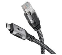 Goobay 70755 changeur de genre de câble USB C RJ-45 Noir, Argent