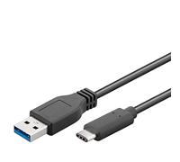 Goobay 71221 Câble USB-C Vers USB A 3.0, Noir, 1.5m Longueur