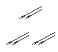 goobay 71433 Câbles de Connexion BNC (RG58), Blindé, Noir, 0.50 m (Lot de 3)