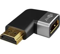 goobay 72012 Adaptateur HDMI coudé 270° Horizontal/coudé 8K @ 60 Hz et 4K @ 120 Hz HDMI mâle vers HDMI Femelle 48 Gbits Extension Adaptateur/HDR, Arc, doré